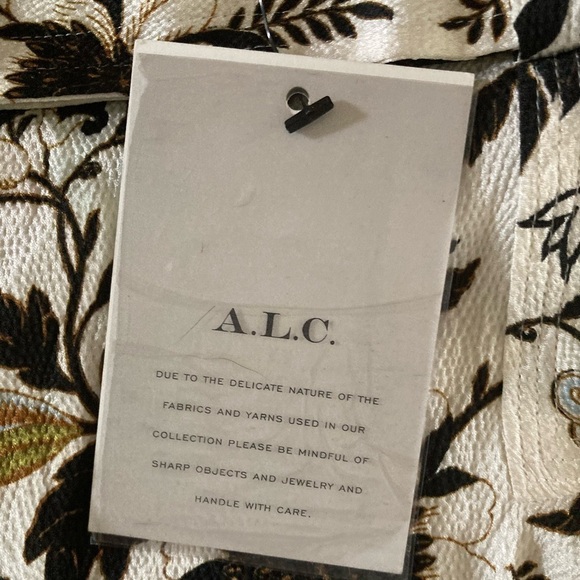 A.L.C. Brien NWT Skirt Black White Floral Print Stretch Silk Flouncy Mini Skirt - Picture 6 of 9